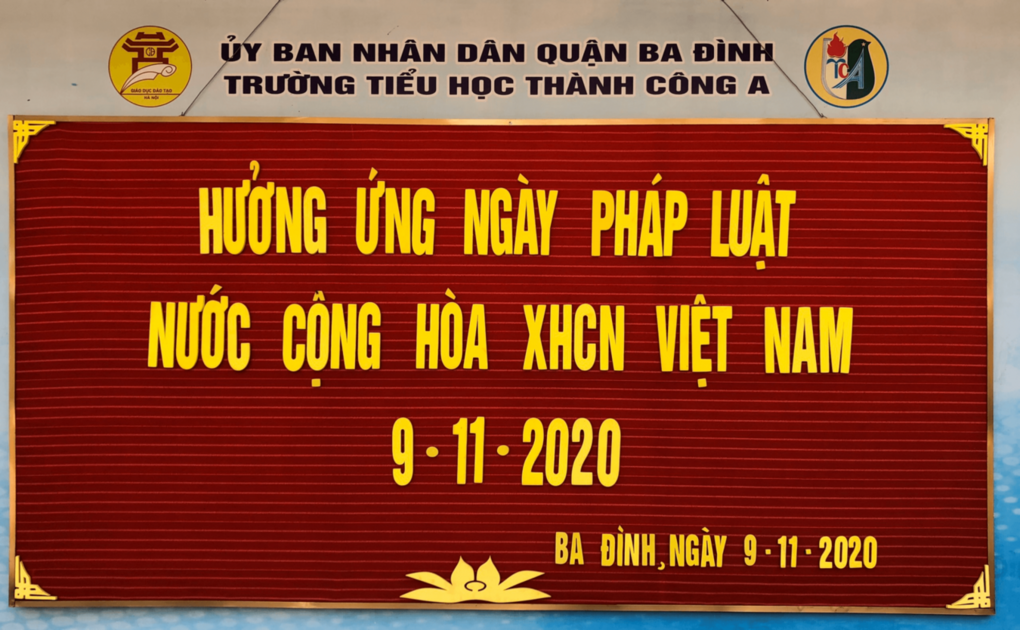 Trường TH Thành Công A hưởng ứng “Ngày Pháp luật nước Cộng hòa xã hội chủ nghĩa Việt Nam”
