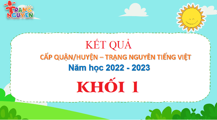 Kết quả Trạng Nguyên Tiếng Việt Khối 1 - Cấp Quận năm học 2022 - 2023